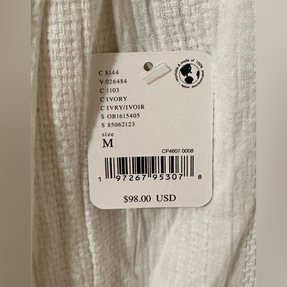 NEW NWT FREE PEOPLE Shiloh Cotton Linen Jumpsuit Ivory - Picture 9 of 9